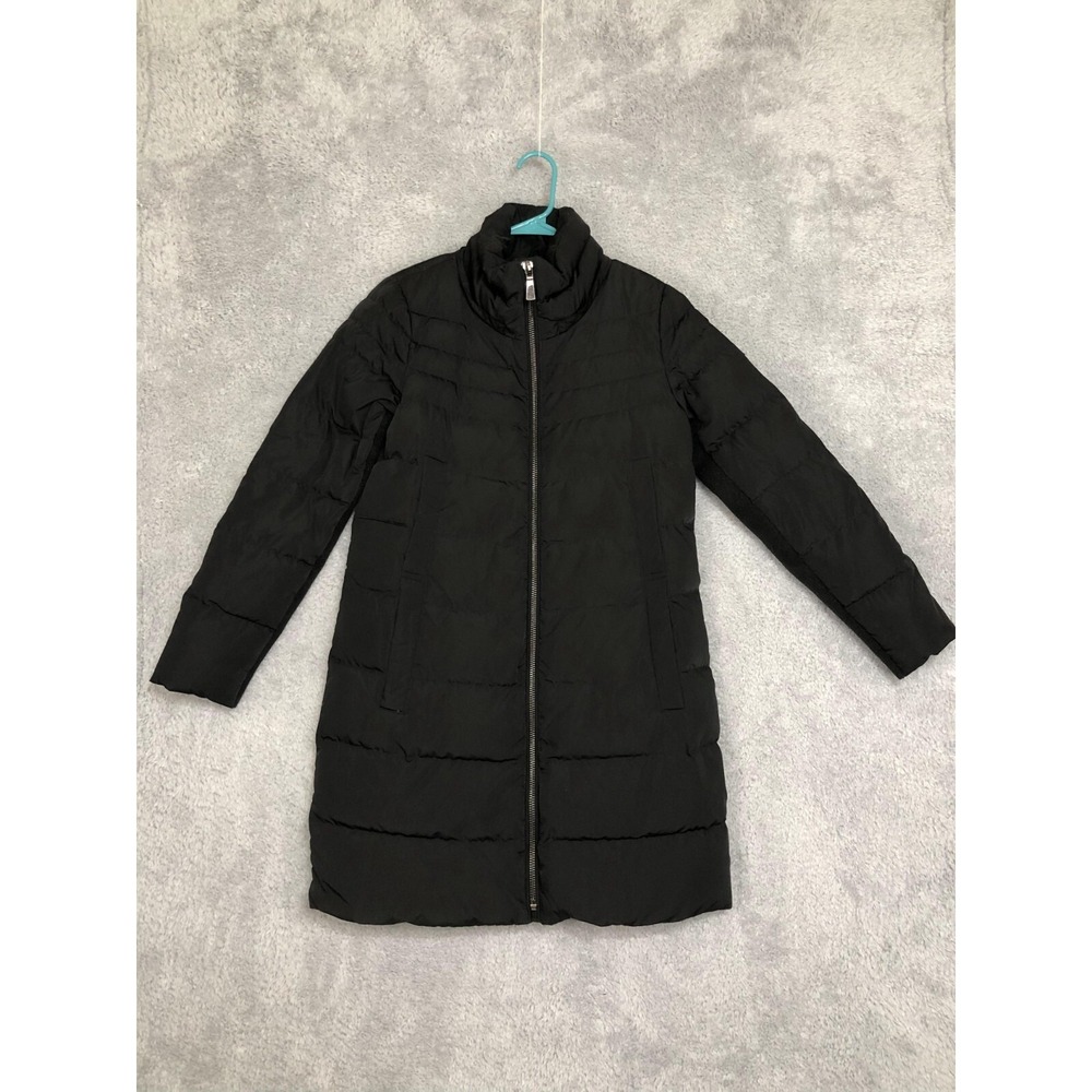DKNY Jacke Women's Size XS Black Down Filled Long Zipper Coat
